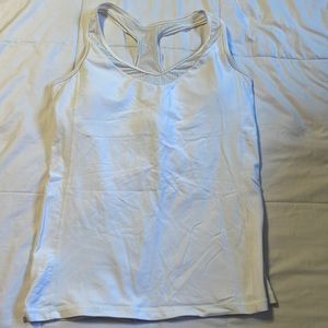 Lululemon white tank top with built in bra